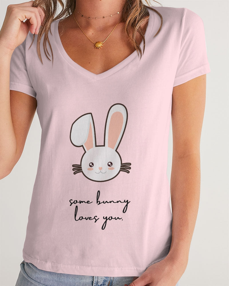 Some Bunny Loves You V-Neck Top